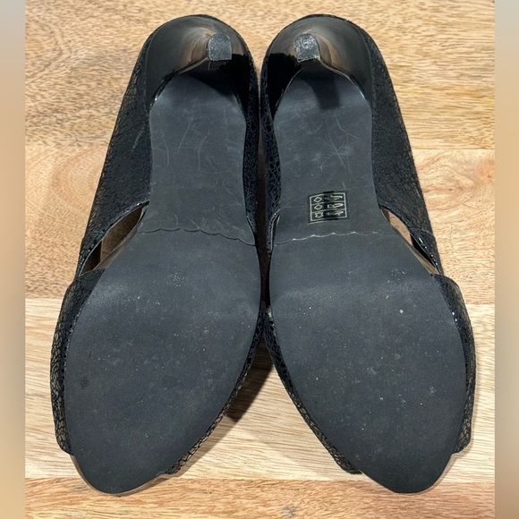 Moda Spana Black Peep-Toe Stiletto Heels - Picture 5 of 6